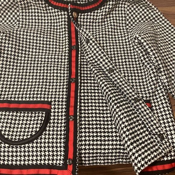 Bonnie’s Gift Girls Houndstooth Wool Blend Cardigan Style Jacket. Size 10. - Picture 7 of 8